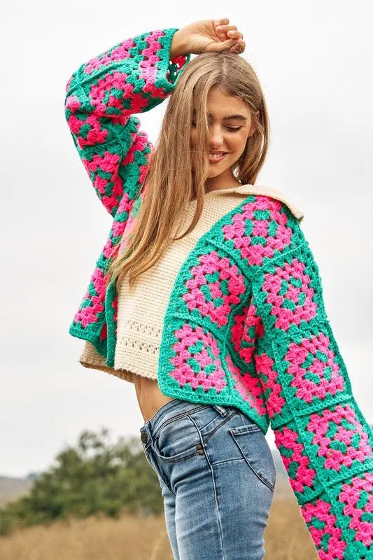 Open Crochet Cardigan