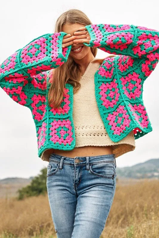 Open Crochet Cardigan