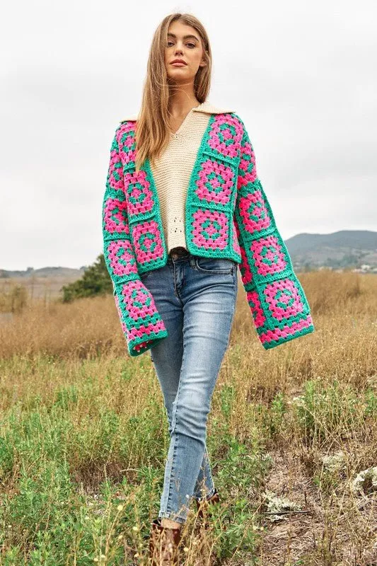 Open Crochet Cardigan