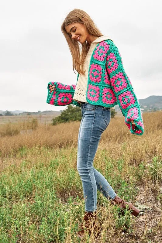 Open Crochet Cardigan