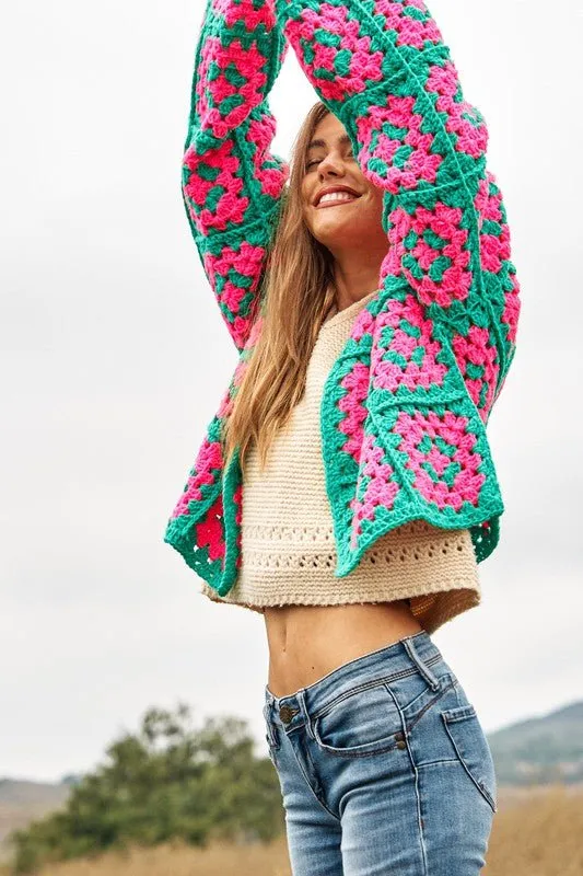 Open Crochet Cardigan