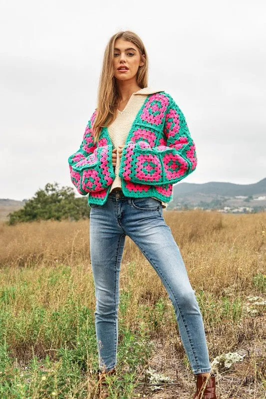 Open Crochet Cardigan