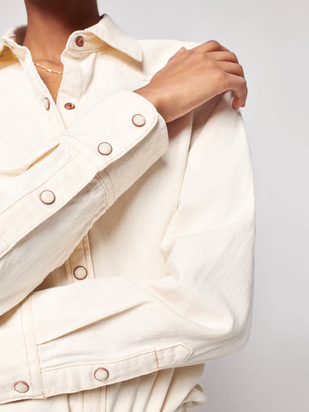 OUT WEST SHIRT in Ecru Chambray