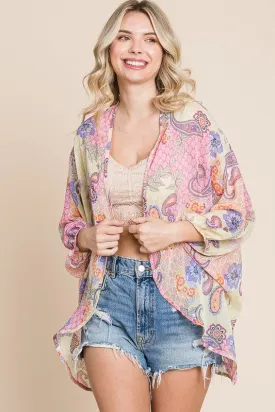 Paisley Oversized Kimono Coverup