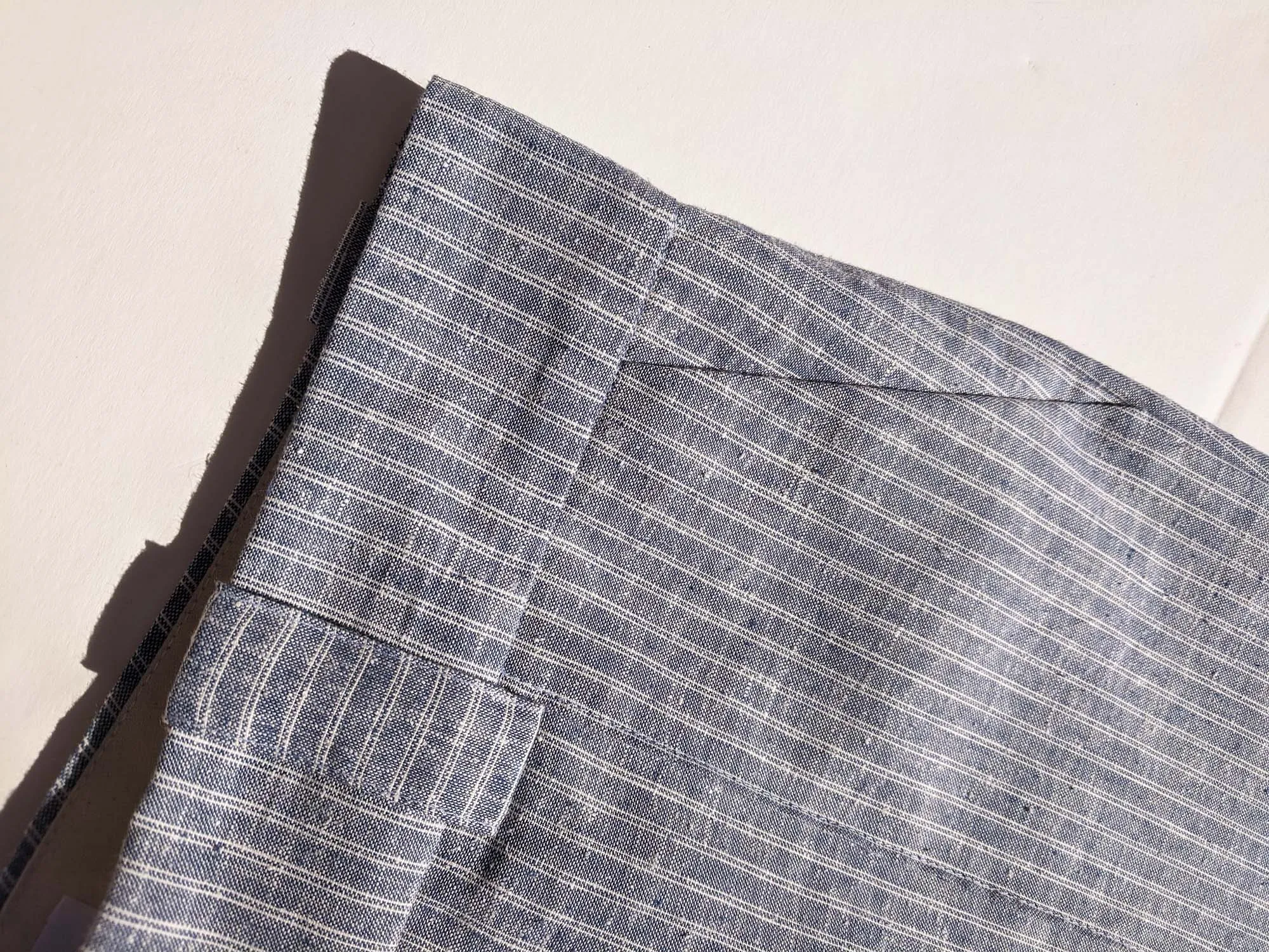 Pin-Tuck Ticking Stripe Shorts