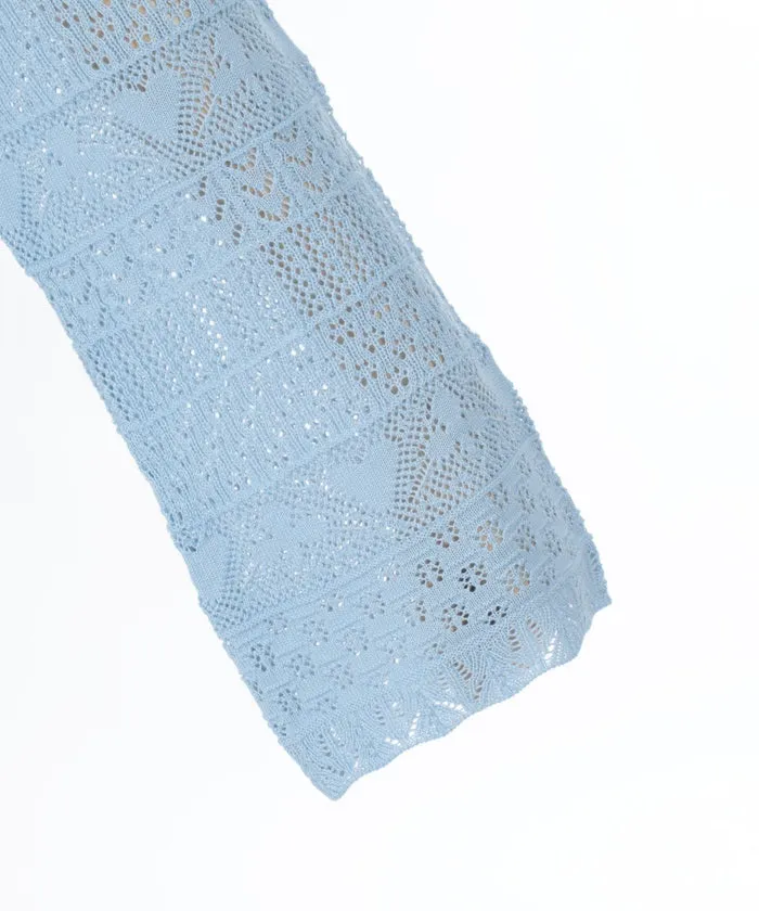 Playing Cards Crochet Style Knit Cardigan