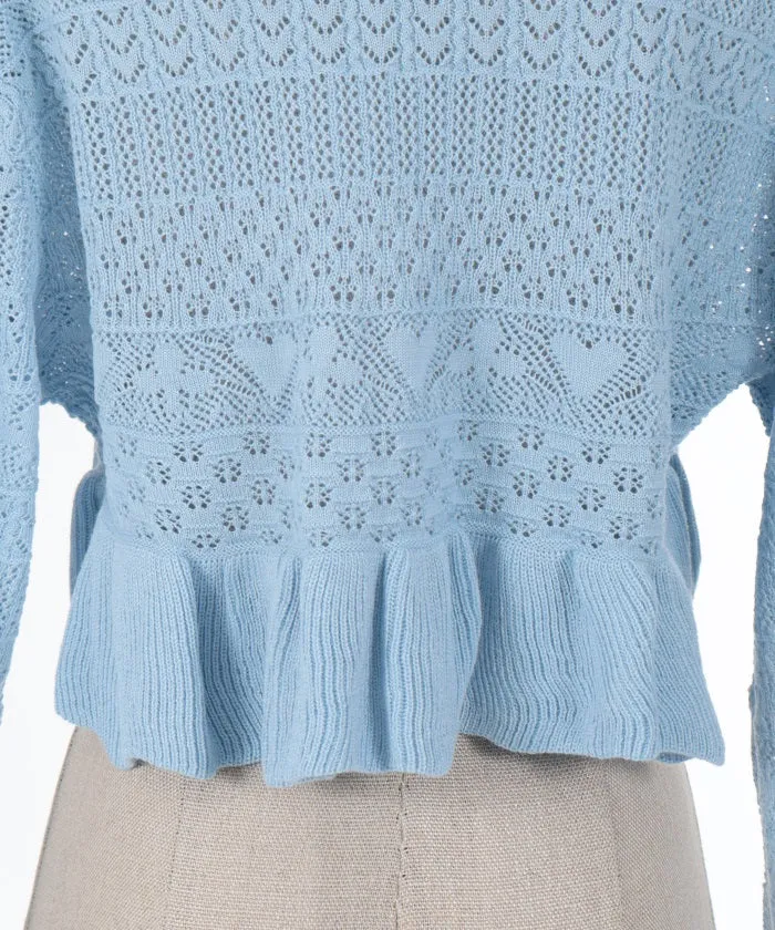 Playing Cards Crochet Style Knit Cardigan