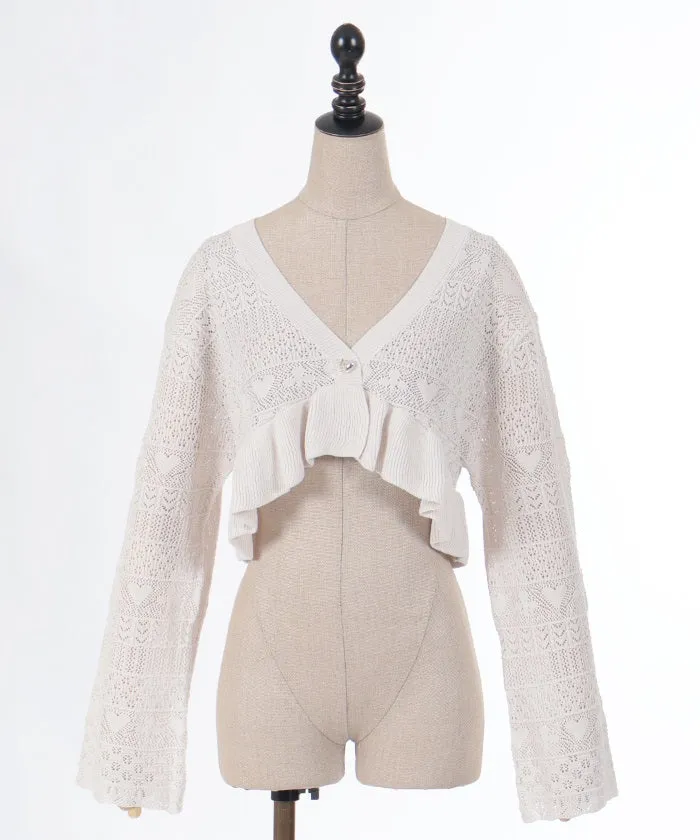 Playing Cards Crochet Style Knit Cardigan