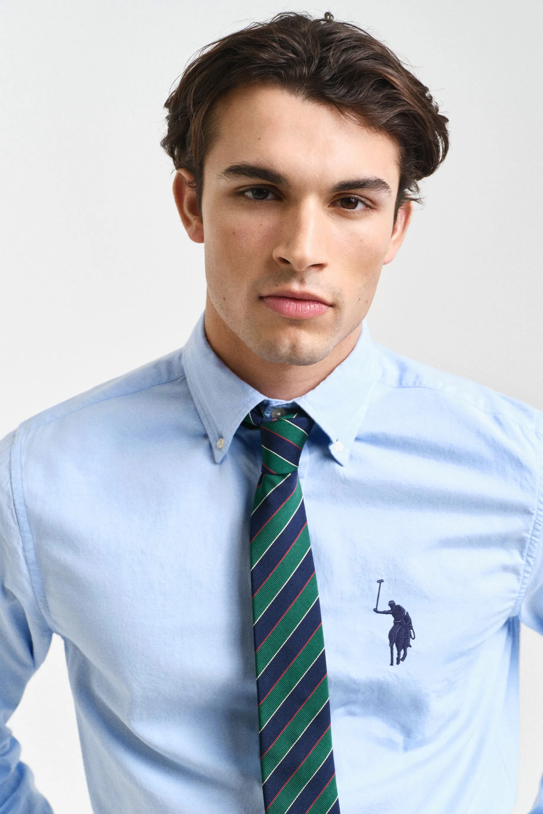 Polo Republica Men's Embroidered Button-Down Casual Shirt