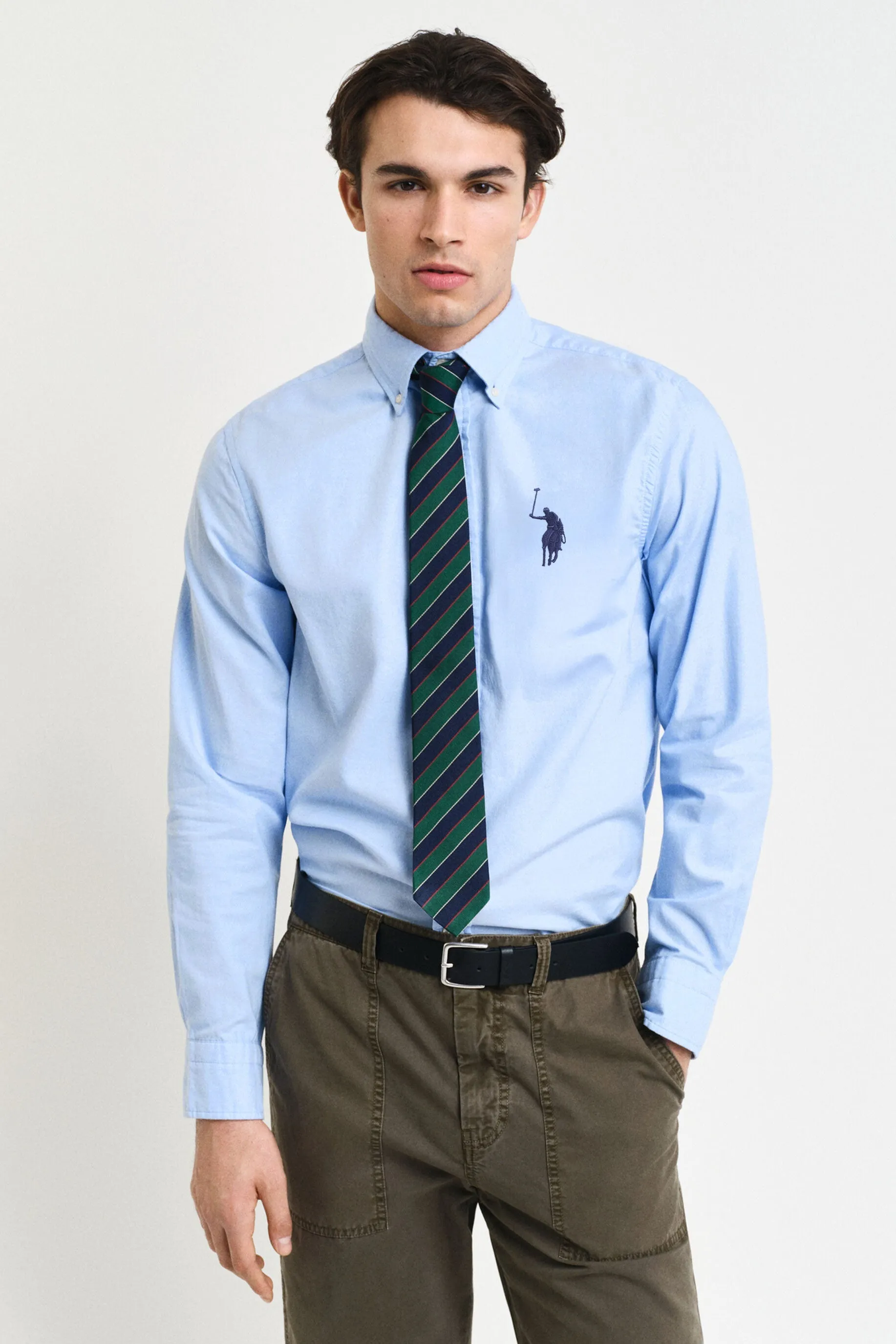 Polo Republica Men's Embroidered Button-Down Casual Shirt