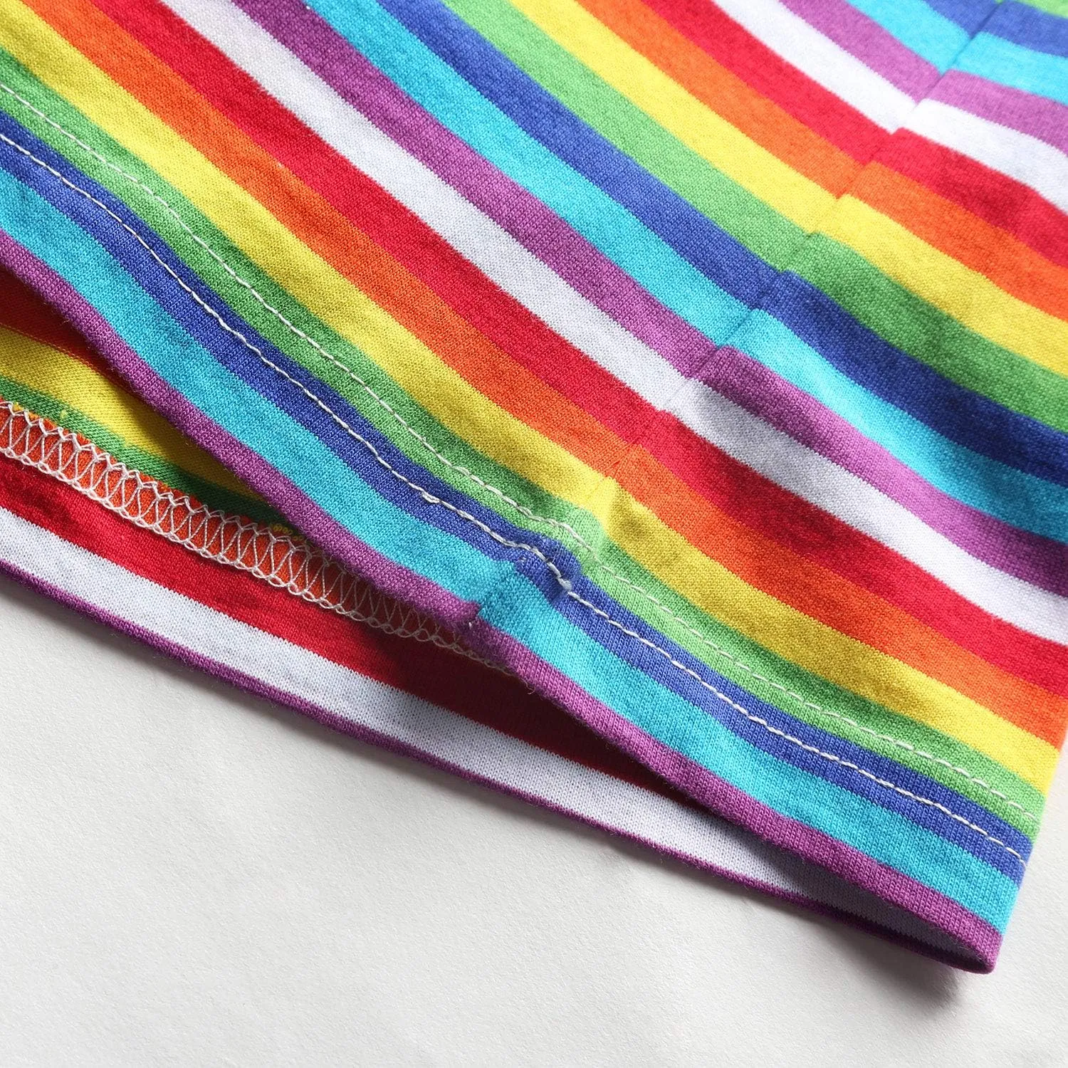 Rainbow T Shirt Women Striped Crew Neck Short Sleeve Stripes Tee Top Stripped