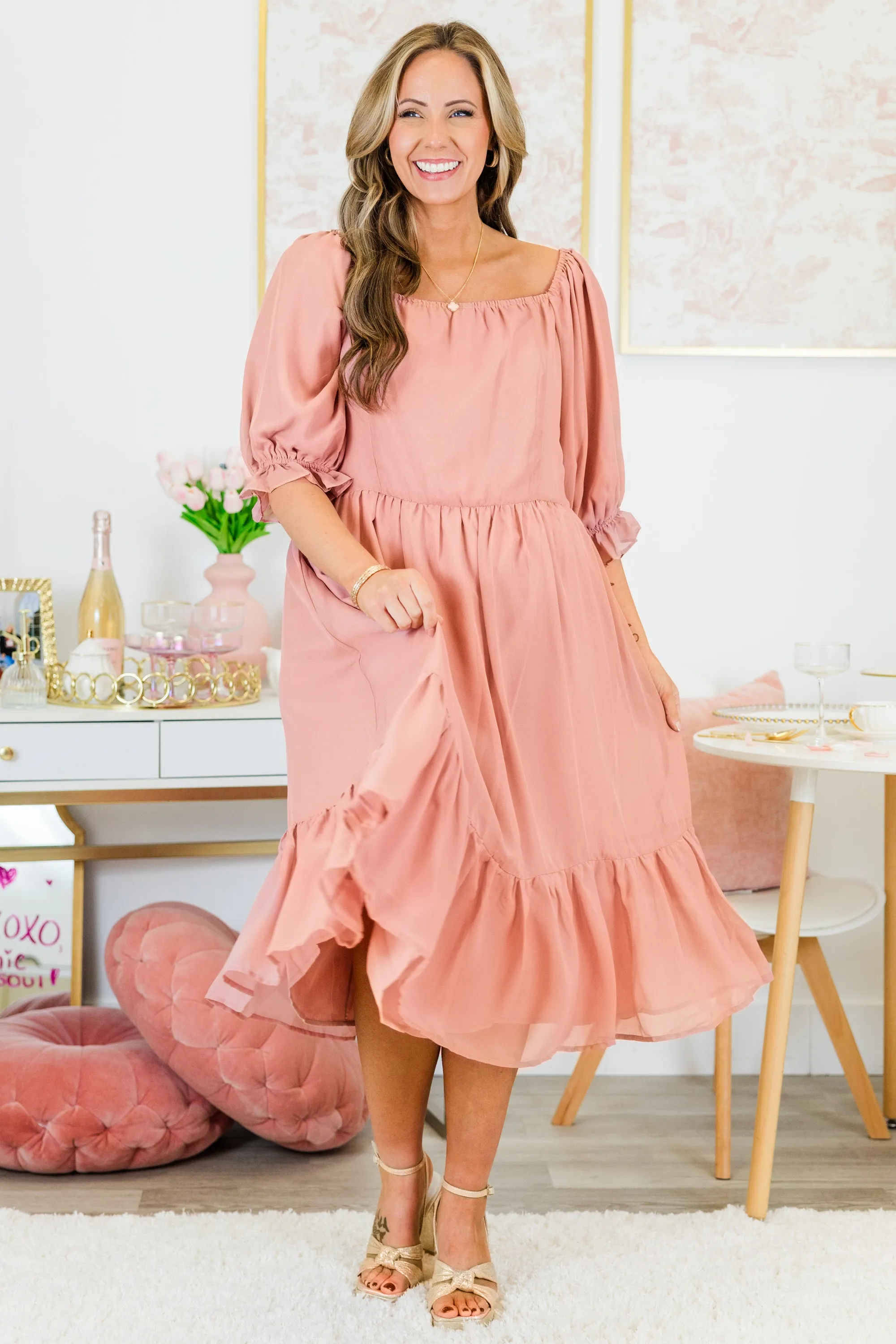 Redeeming Quality Dress, Pink