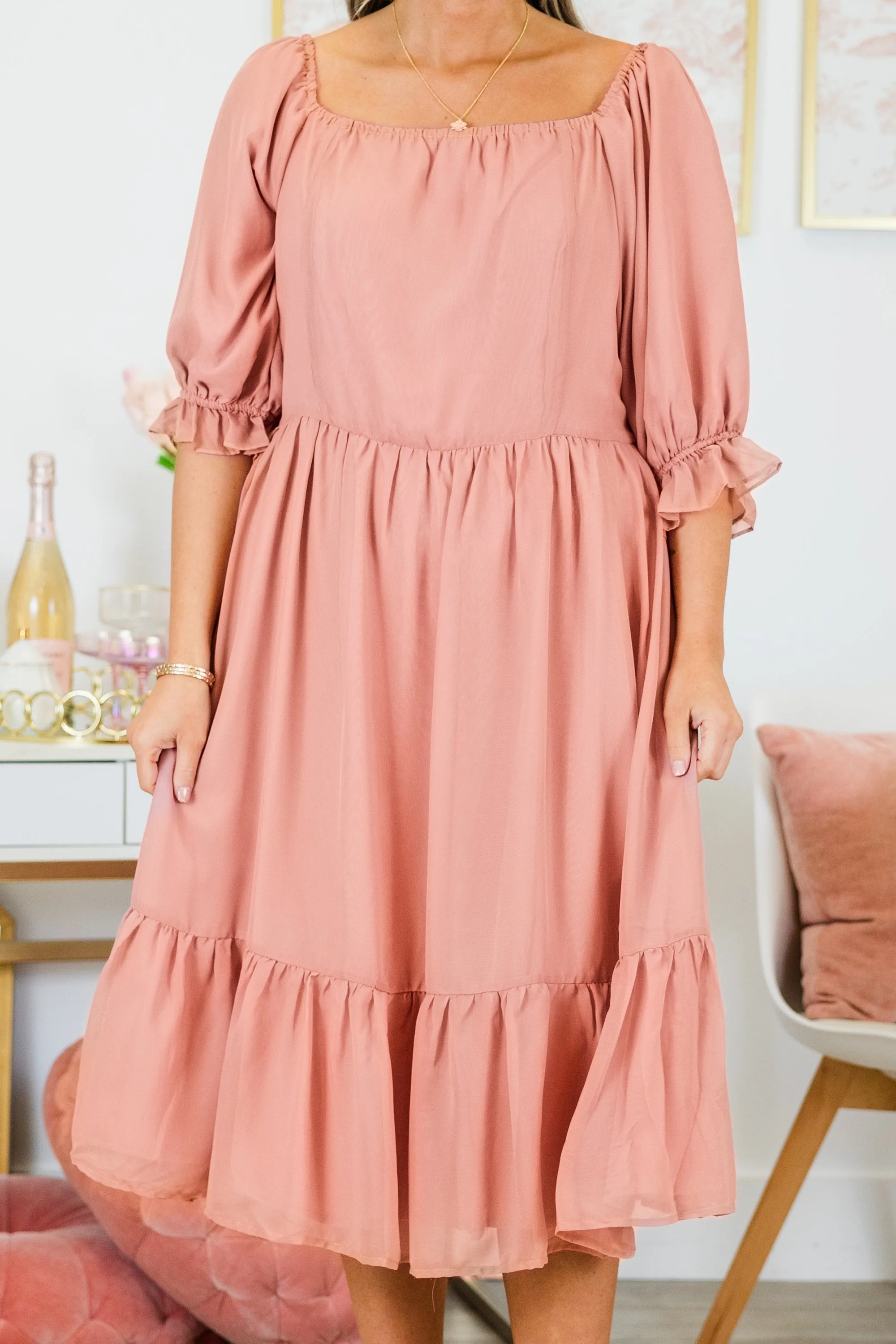 Redeeming Quality Dress, Pink