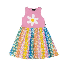 Rock Your Kid - Floral Stripes Singlet Dress - Pink