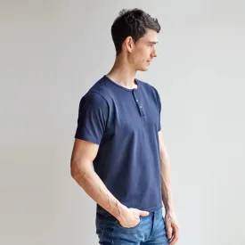 Short Sleeve Henley (Navy)
