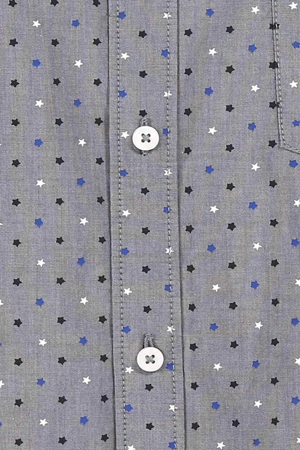 Slim Fit Printed Chambray Shirt