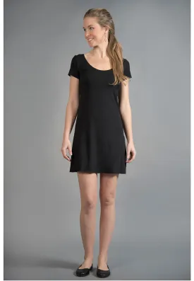 Solid Short Sleeve Dress