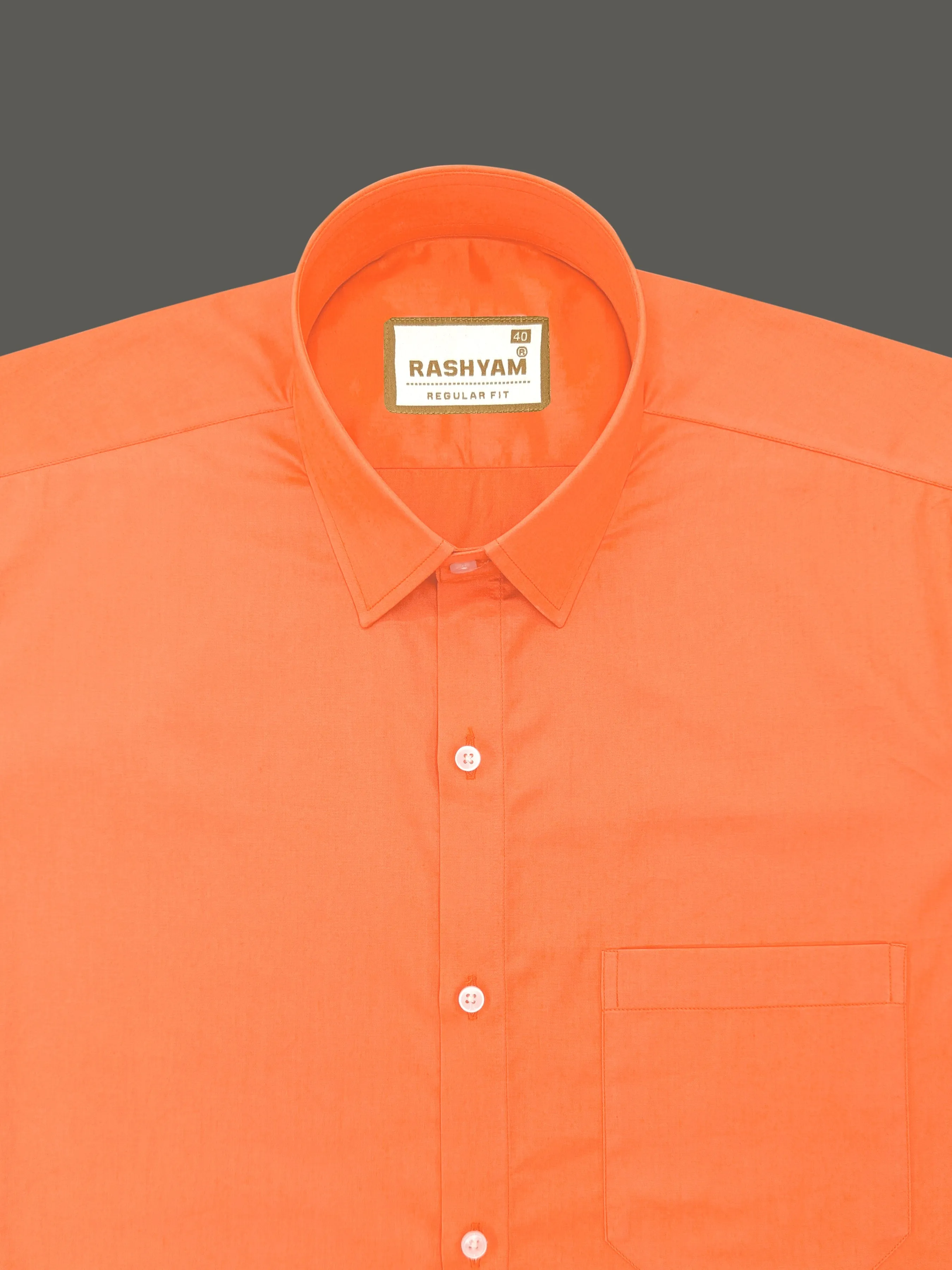 Spello Orange Premium Giza Cotton Formal Shirt