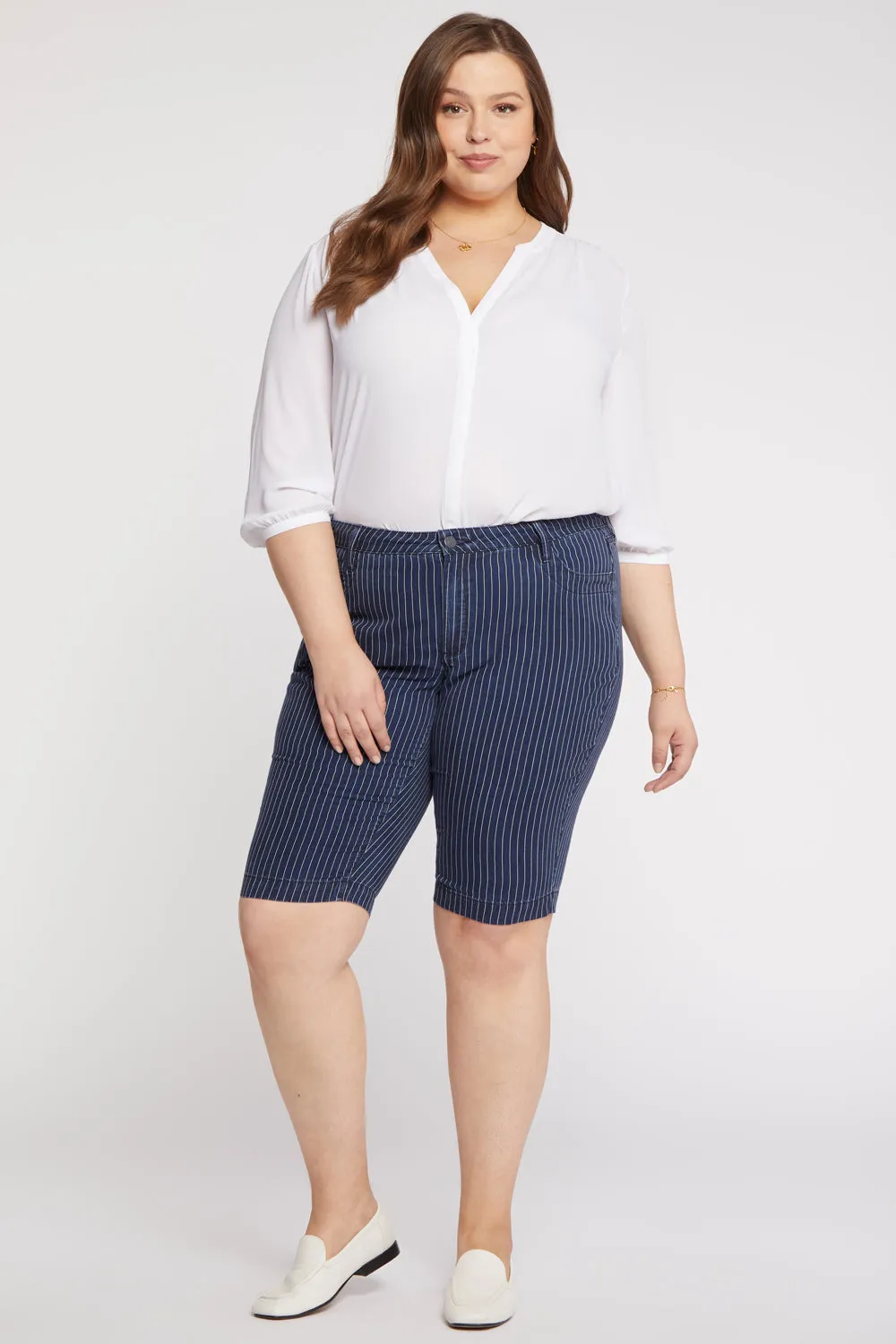 Tailored Bermuda Shorts in Plus Size - Dark Enzyme