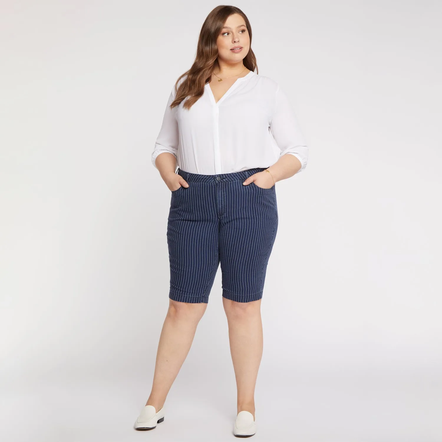 Tailored Bermuda Shorts in Plus Size - Dark Enzyme