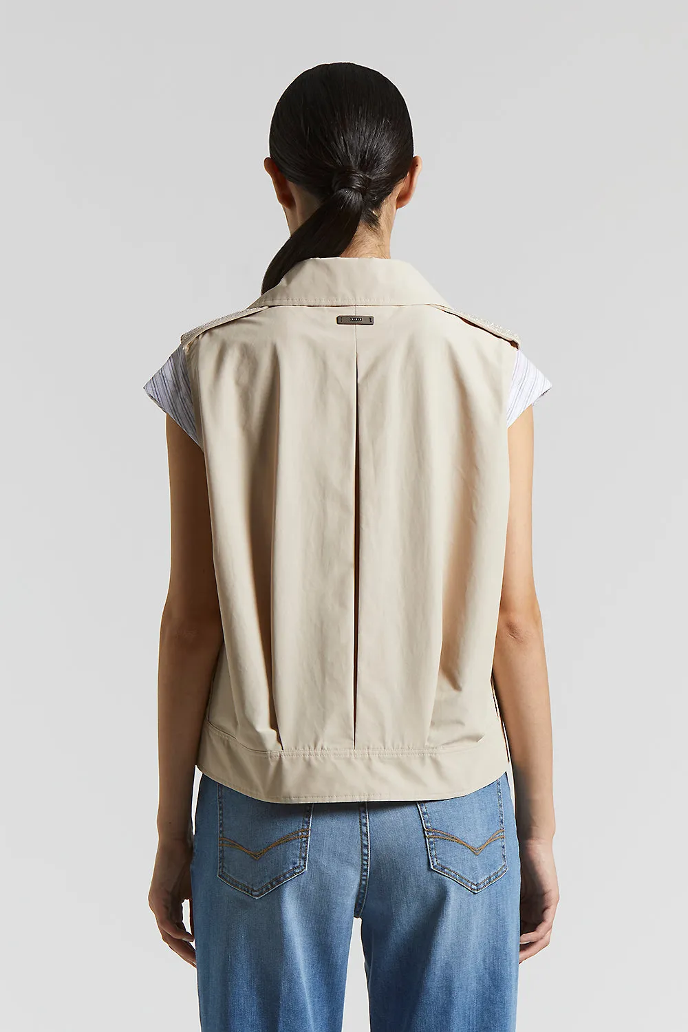 Technical cotton faille trench waistcoat