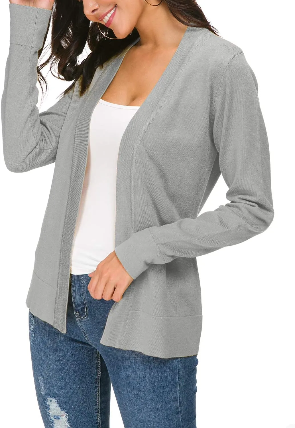 Urban CoCo Women's Long Sleeve Open Front Knit Cardigan Sweater