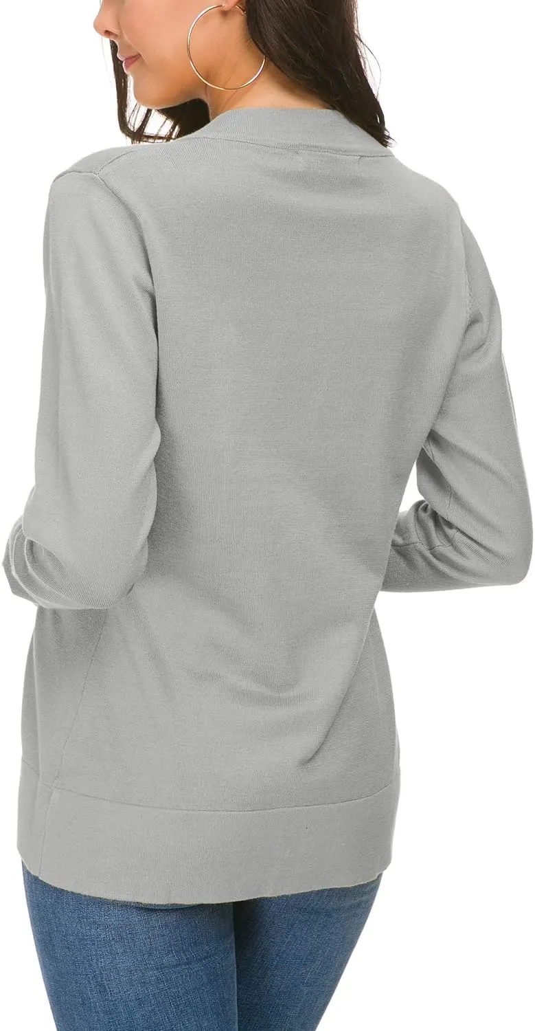 Urban CoCo Women's Long Sleeve Open Front Knit Cardigan Sweater