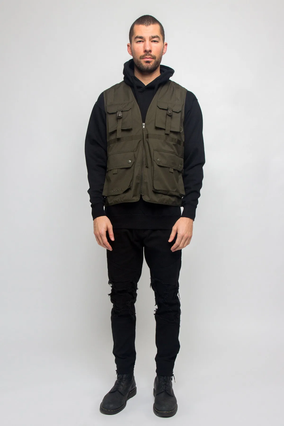 Utility Buckled Pocket Vest