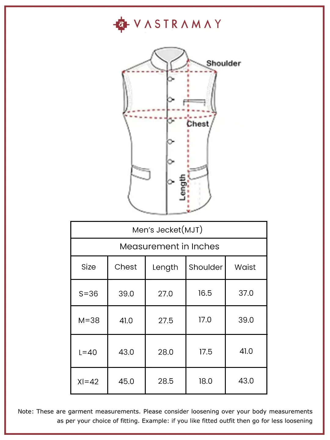 VASTRAMAY Men's Black - Nehru Jacket