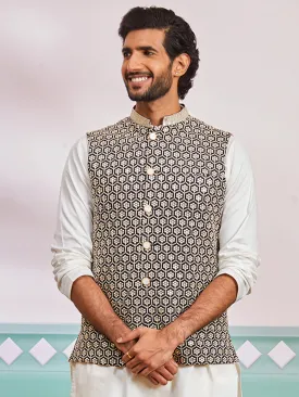 VASTRAMAY Men's Black - Nehru Jacket