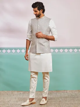 VASTRAMAY Men's Gray - Nehru Jacket Only