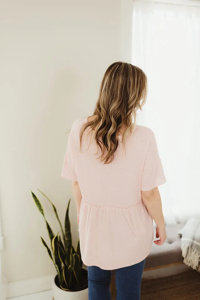 Waffle Peplum Henley