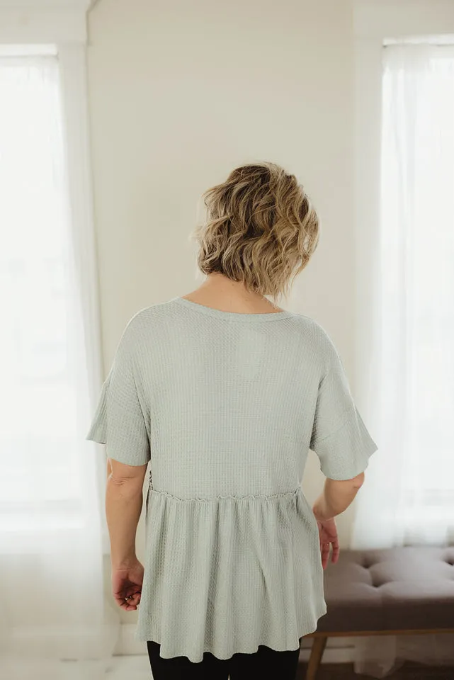 Waffle Peplum Henley