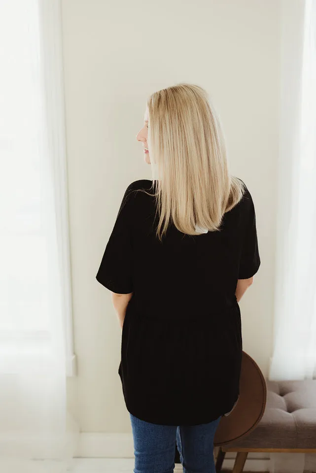Waffle Peplum Henley