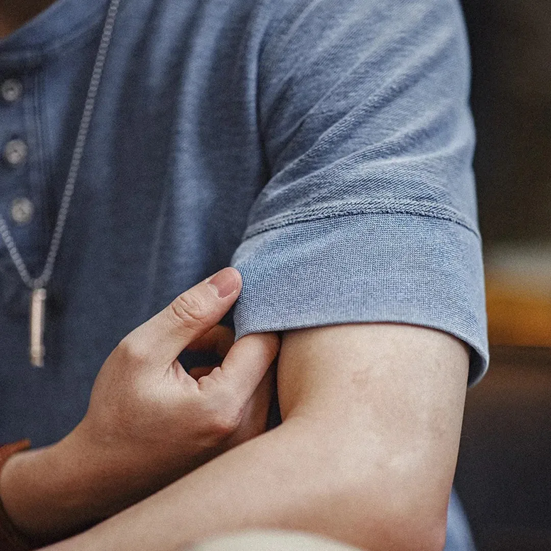 Washed Light Blue Henley