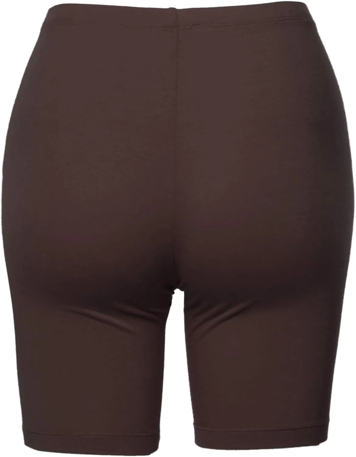 Women's Basic Solid Premium Cotton Mid Thigh High Rise Biker Bermuda Shorts