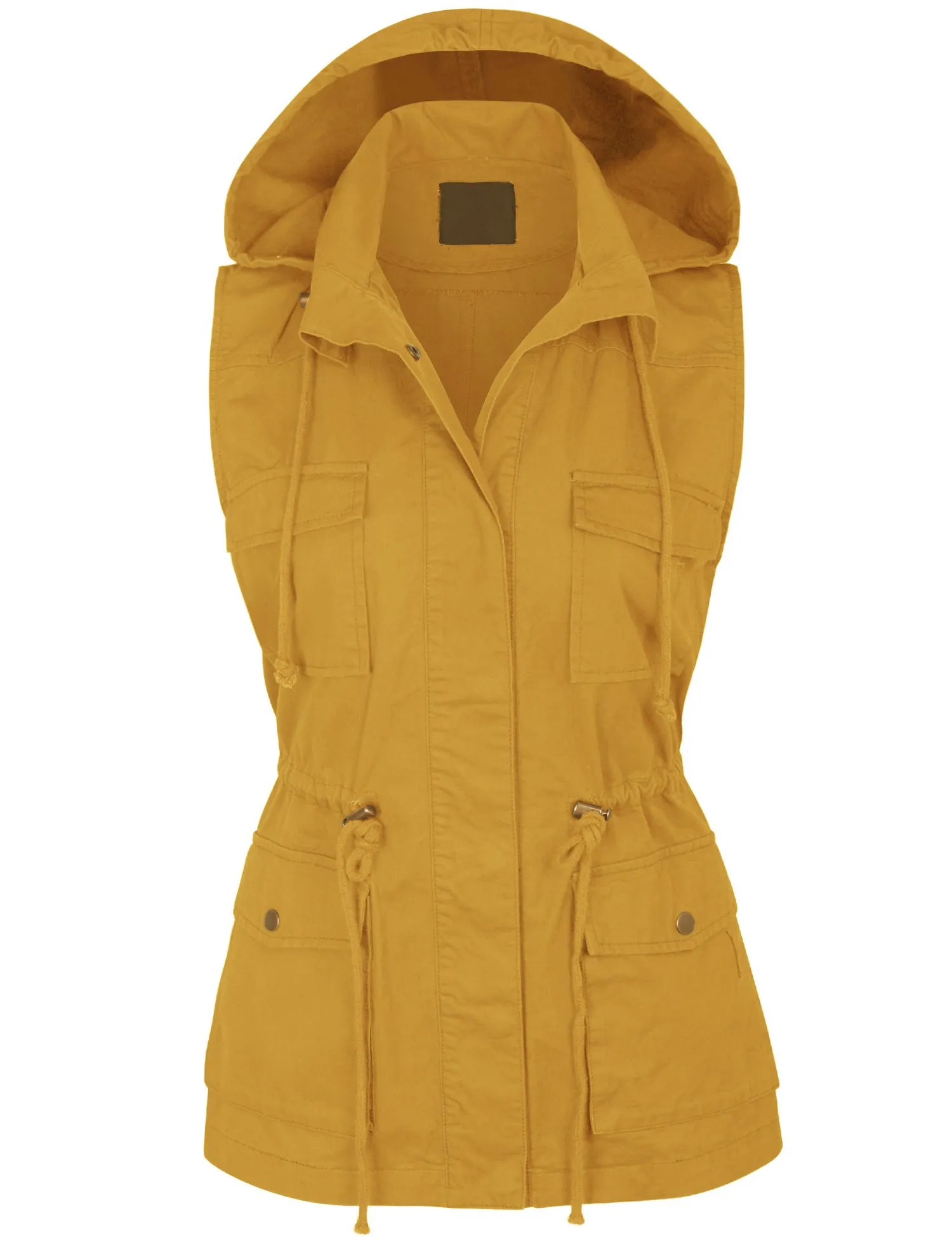 Womens Military Anorak Safari Utility Vest with Hood