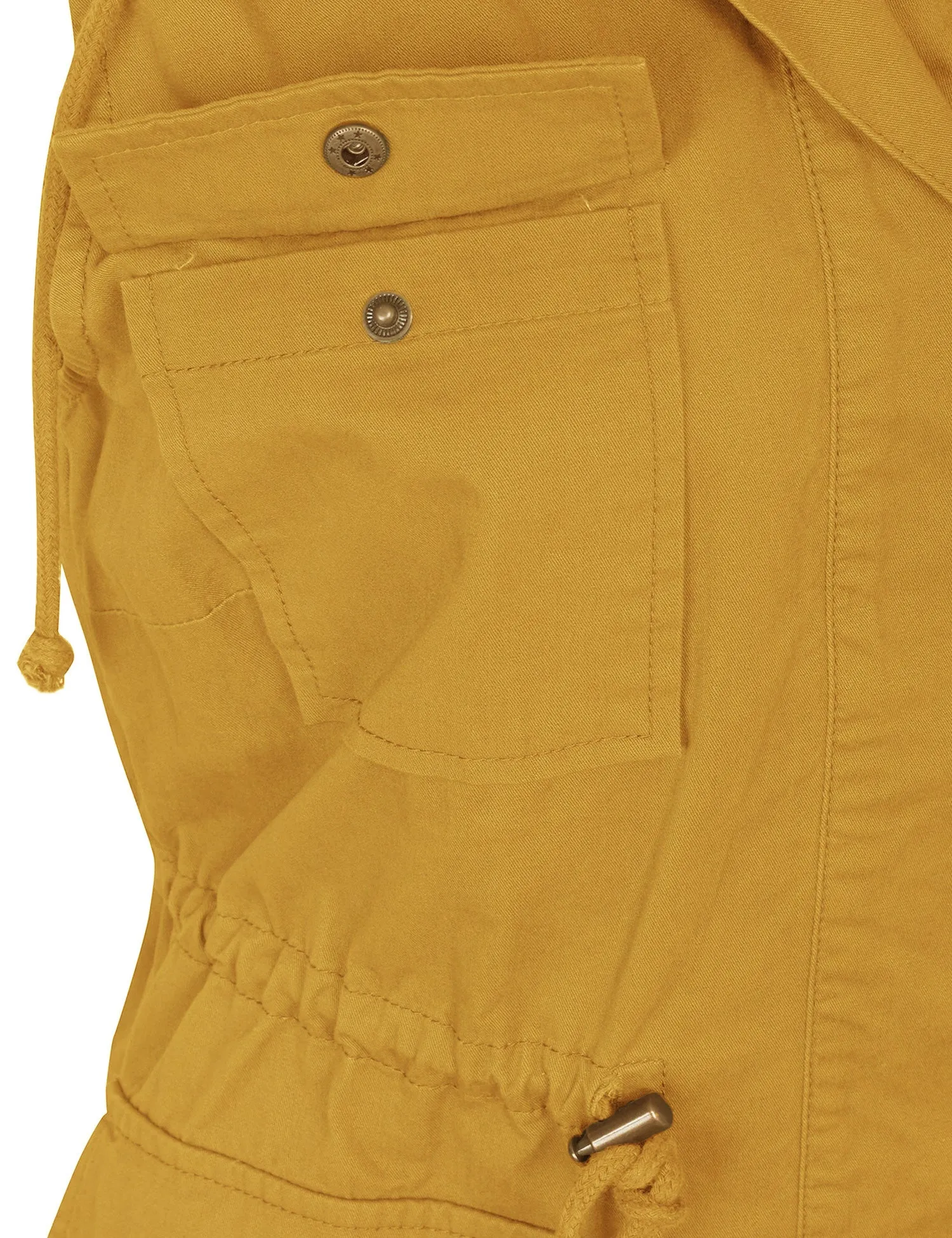 Womens Military Anorak Safari Utility Vest with Hood