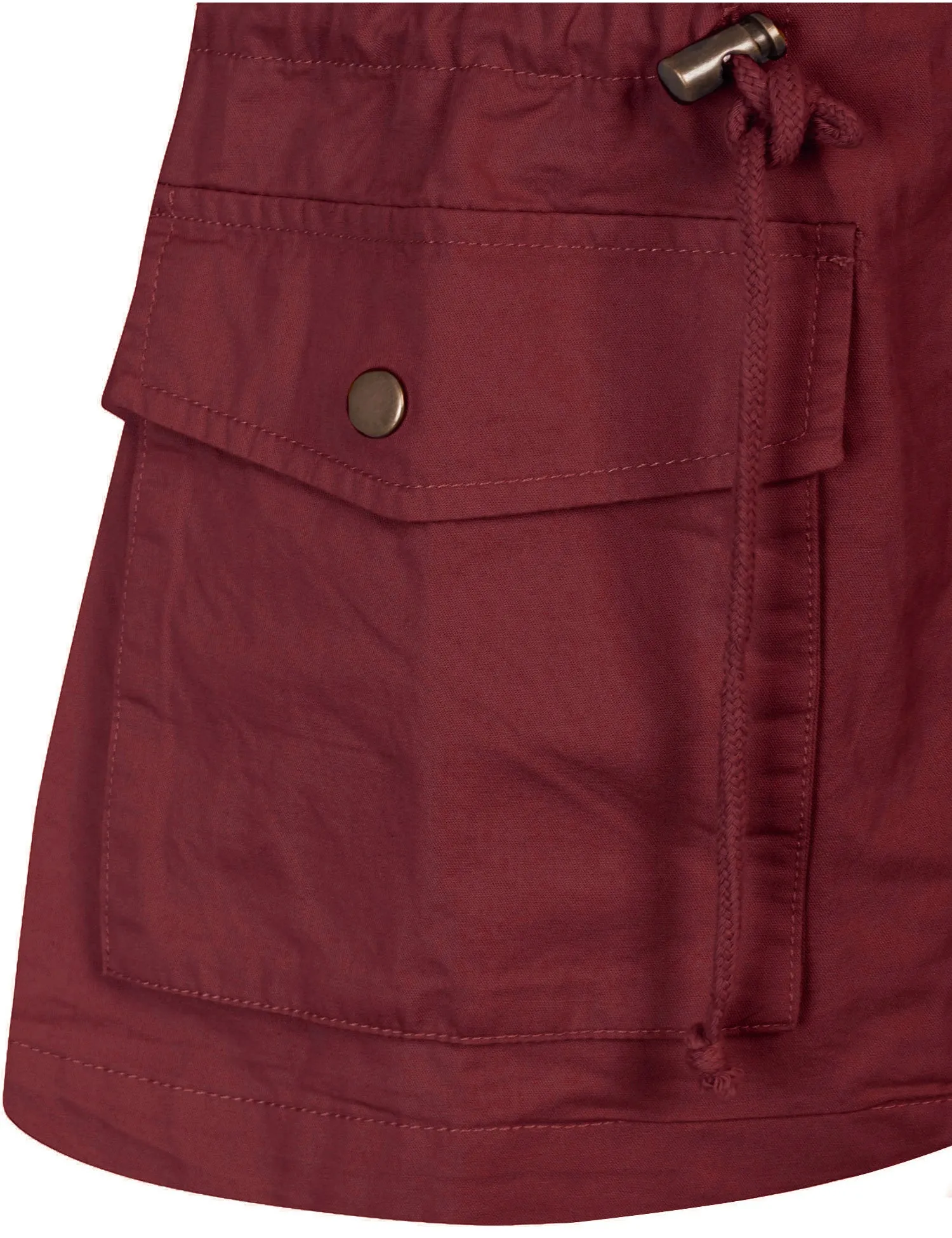 Womens Military Anorak Safari Utility Vest with Hood