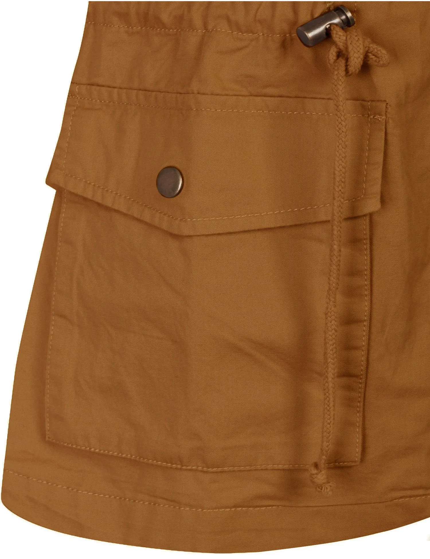 Womens Military Anorak Safari Utility Vest with Hood