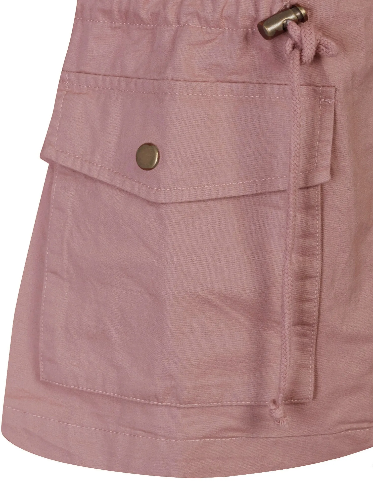 Womens Military Anorak Safari Utility Vest with Hood