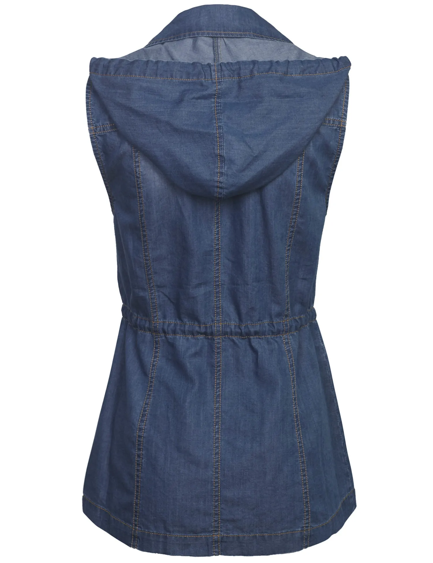 Womens Military Anorak Safari Utility Vest with Hood