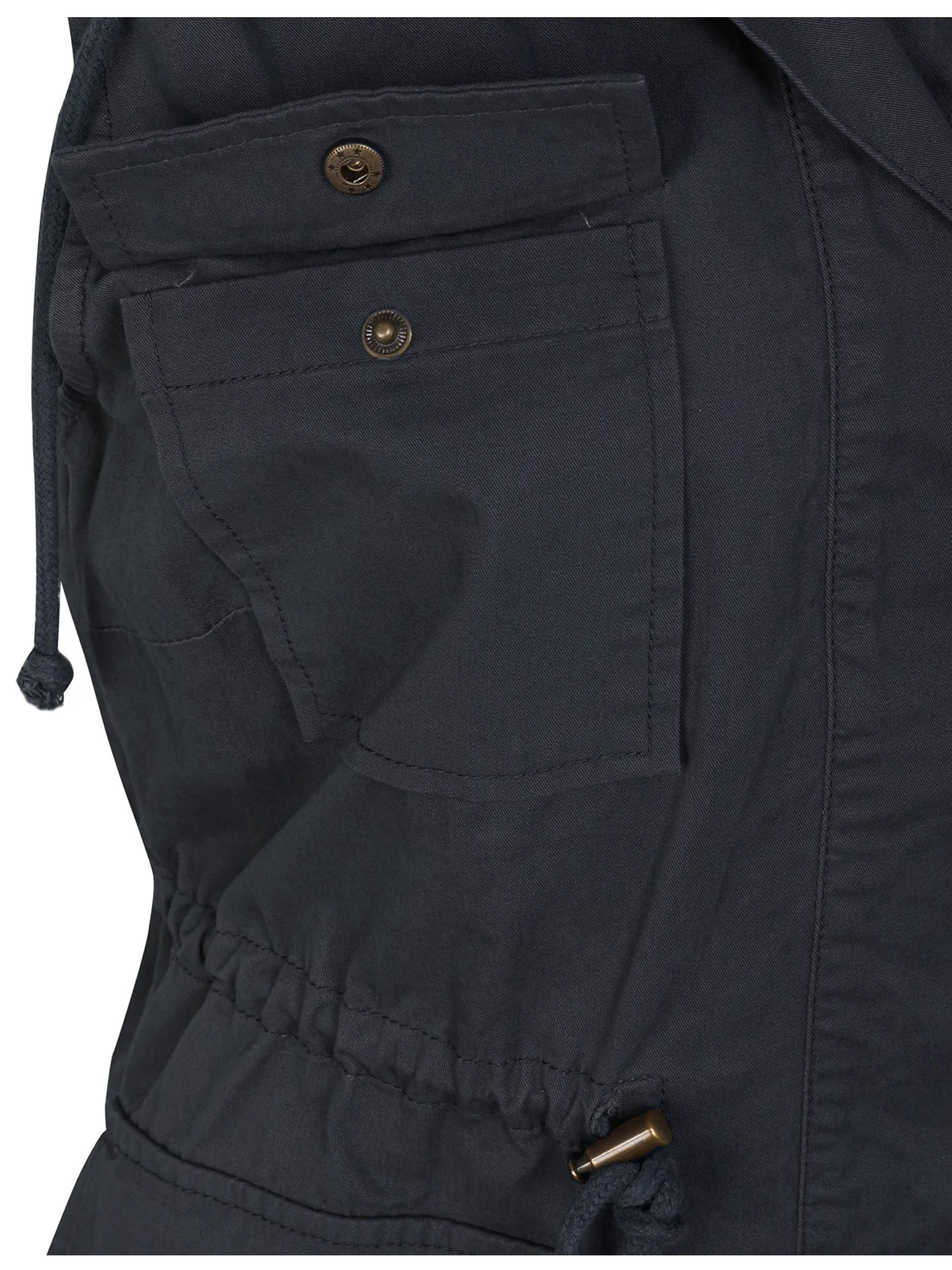 Womens Military Anorak Safari Utility Vest with Hood