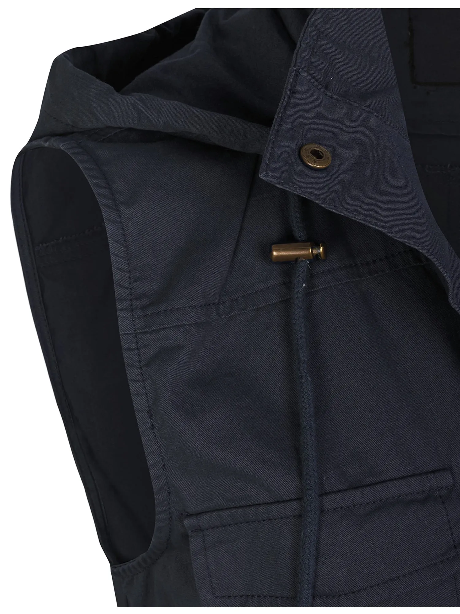 Womens Military Anorak Safari Utility Vest with Hood