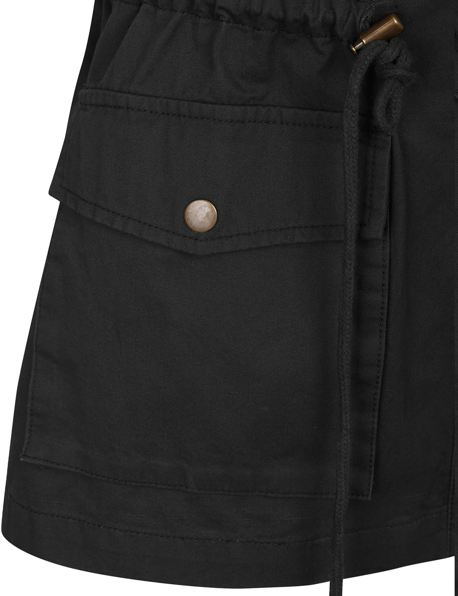Womens Military Anorak Safari Utility Vest with Hood
