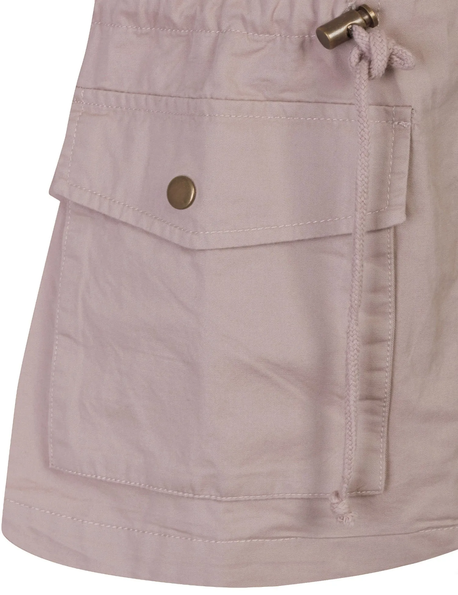 Womens Military Anorak Safari Utility Vest with Hood