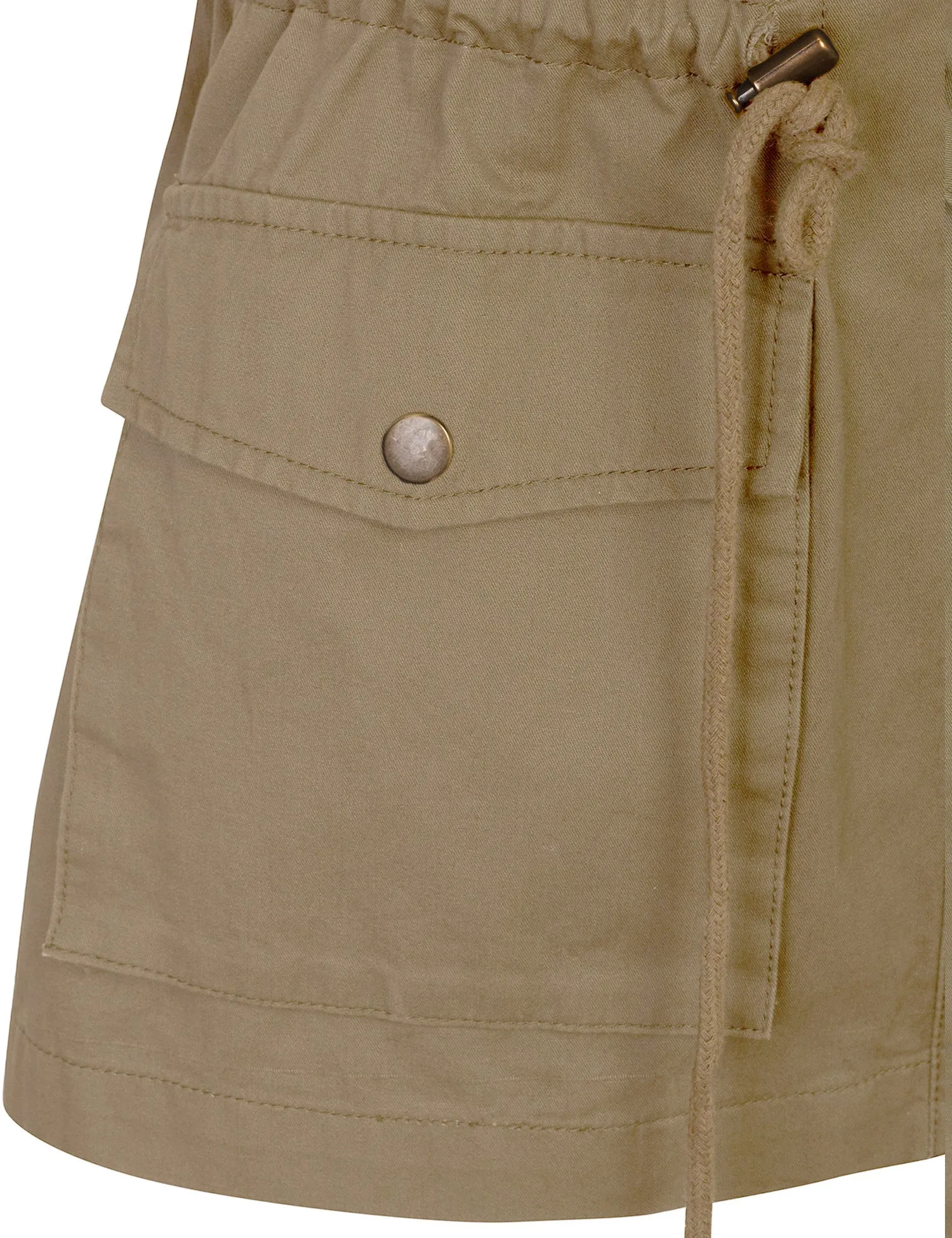Womens Military Anorak Safari Utility Vest with Hood