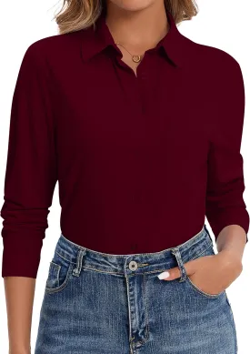 Wrinkle Free Striped Button Down Shirts Women Collared Long Sleeve Blouses Business Work Tops with Pocket